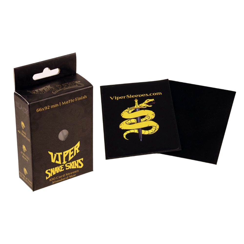 Viper Snakeskins standard size matte black TCG card sleeves