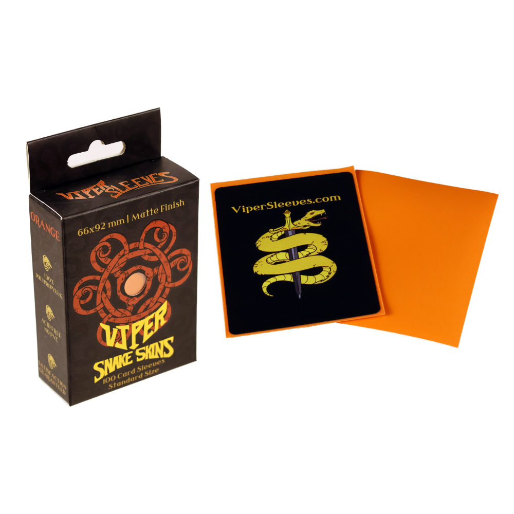 Viper Snakeskins standard size matte orange TCG card sleeves