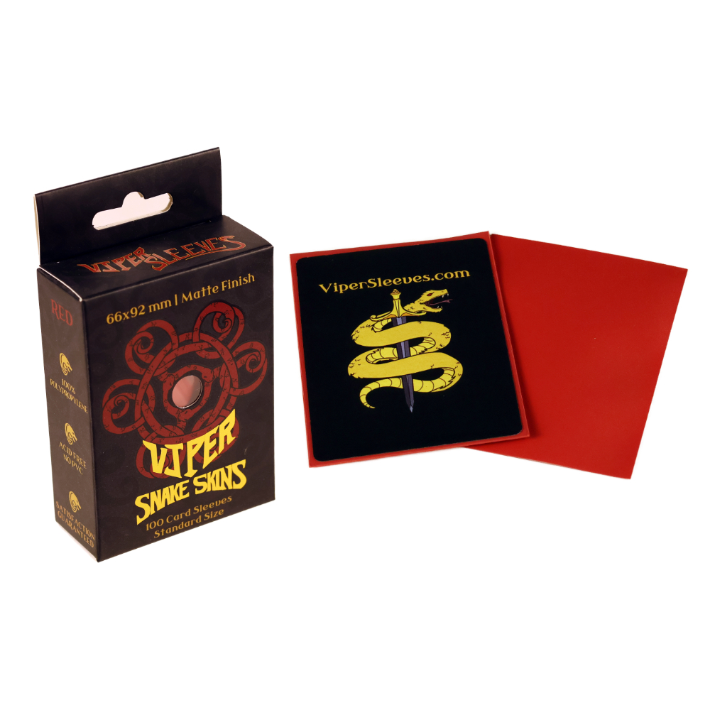 Viper Snakeskins standard size matte red TCG card sleeves