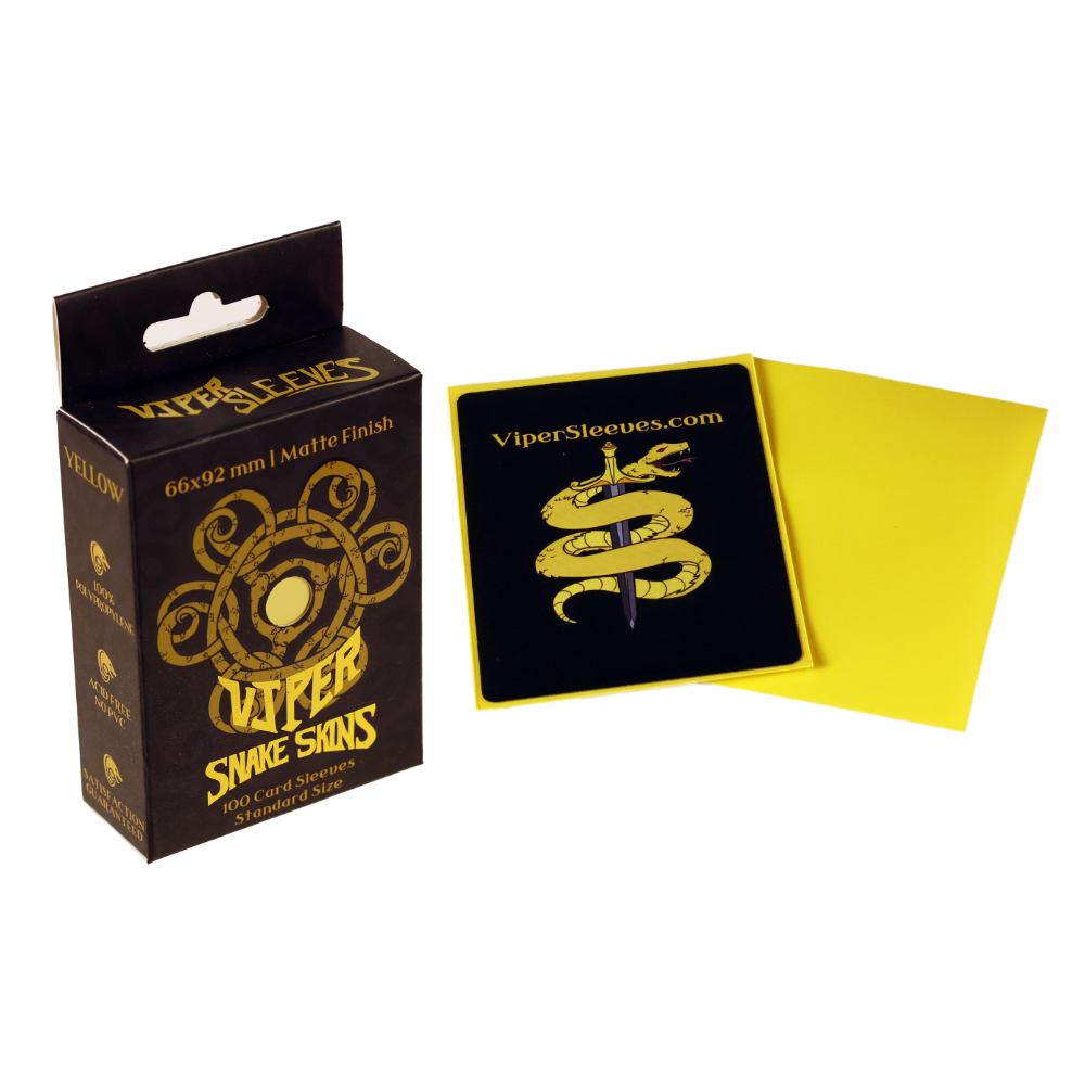 Viper Snakeskins standard size matte yellow TCG card sleeves
