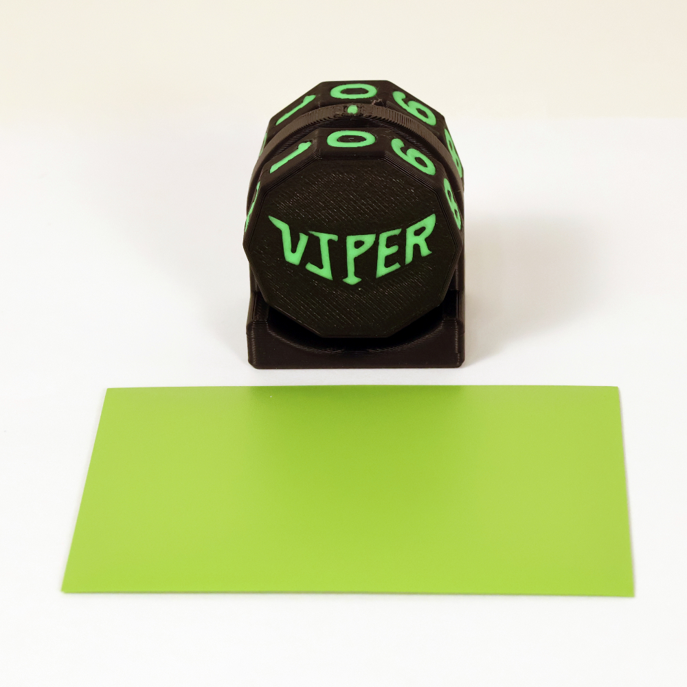 Viper Sleeves Logo Life Counter Black Body with Neon Green Numbers - Image 2