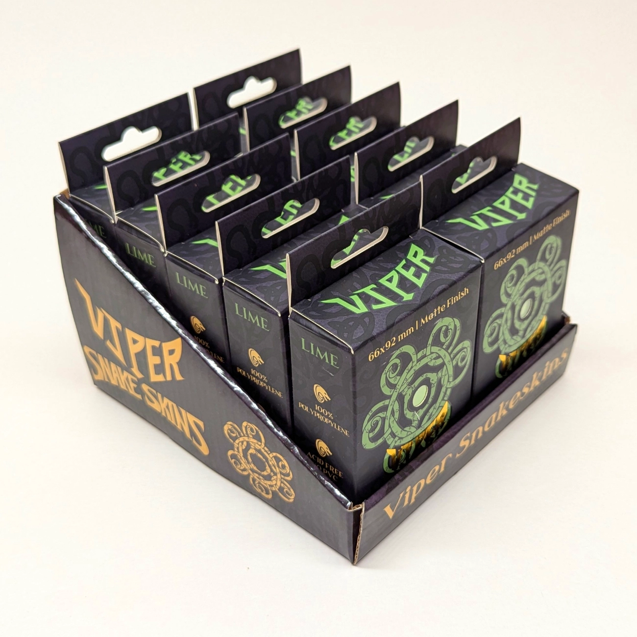 Case of Lime TCG Sleeves - Viper Snakeskins