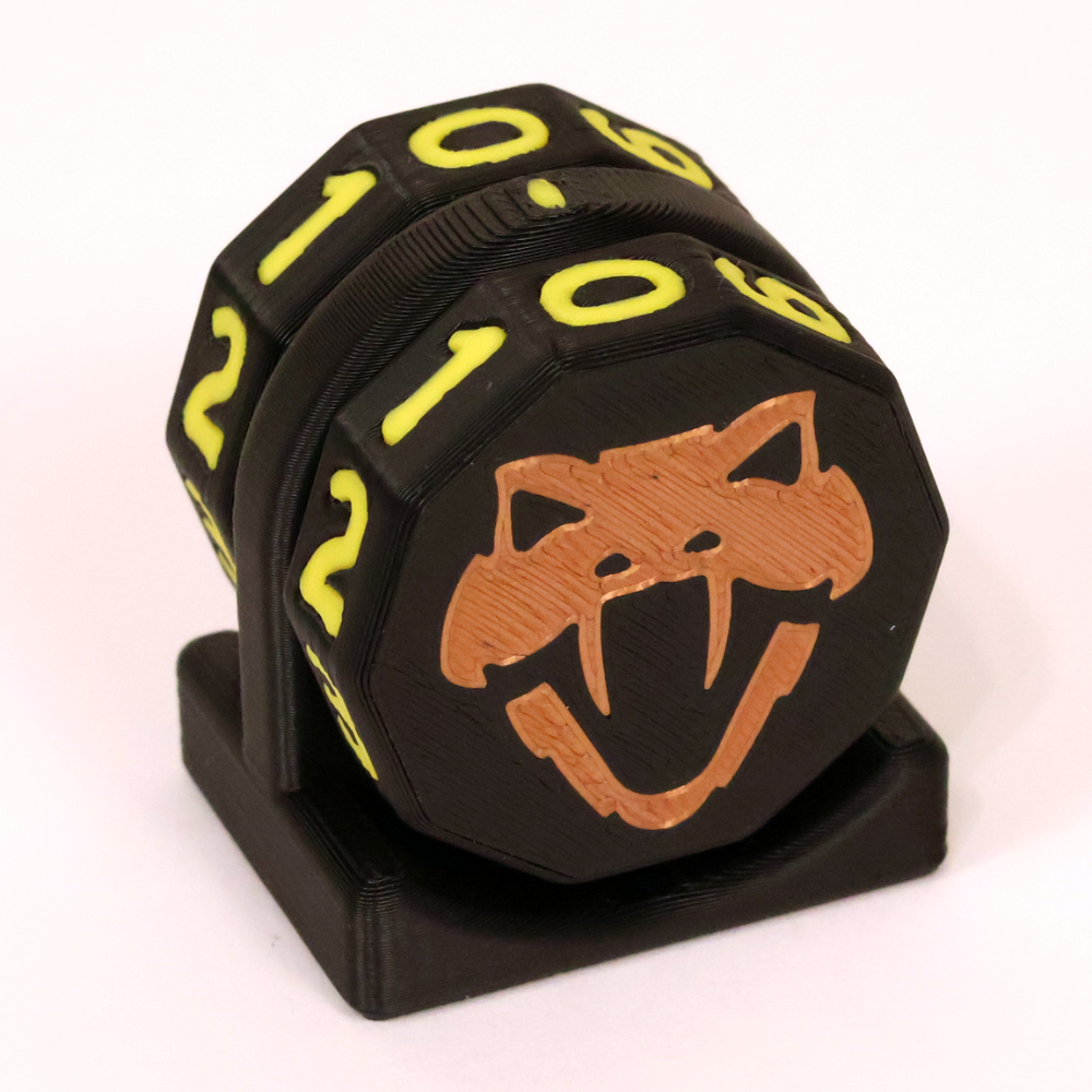 Copperhead Life Counter – Black with Yellow Numbers