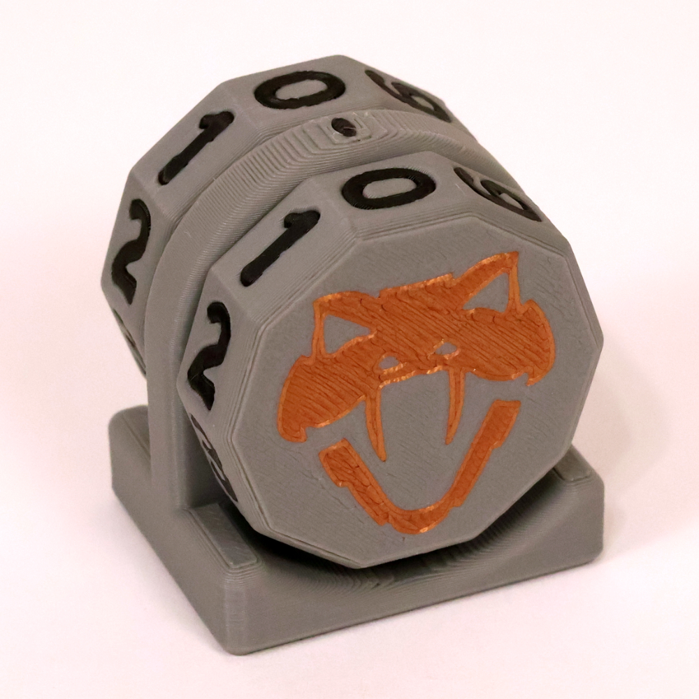 Copperhead Life Counter – Gray with Black Numbers