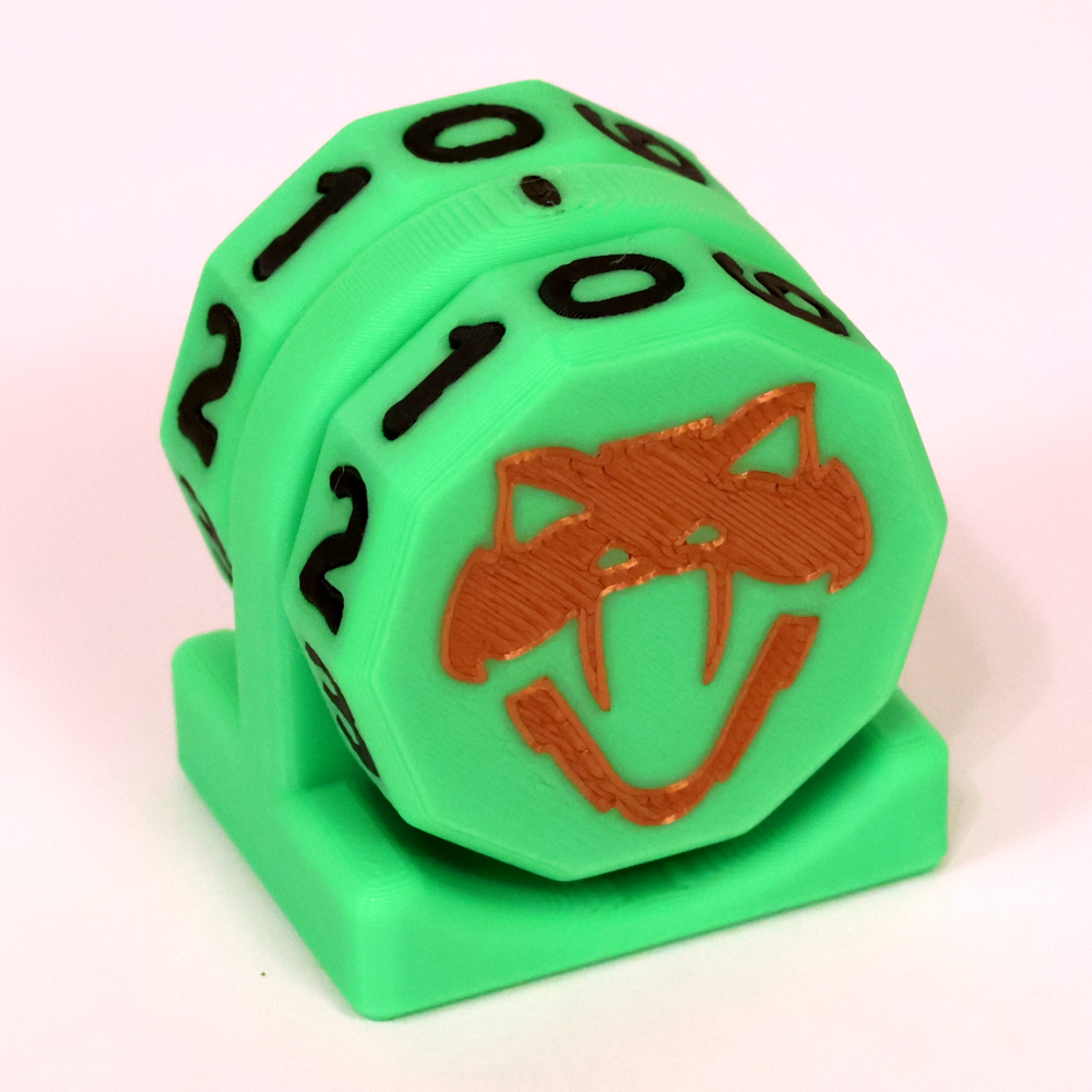 Copperhead Life Counter – Neon Green with Black Numbers