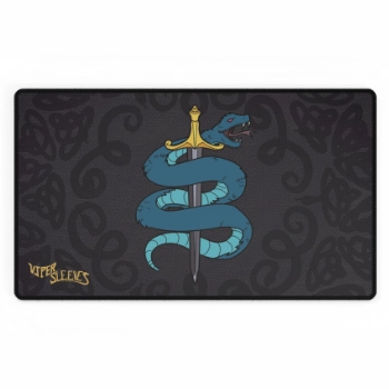 Viper Sleeves TCG Playmat – Teal Snake & Sword Design