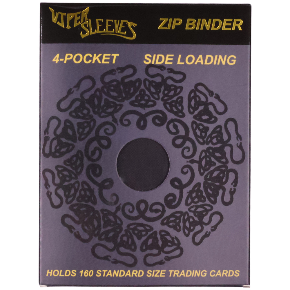 Black 4 pocket binder retail packaging