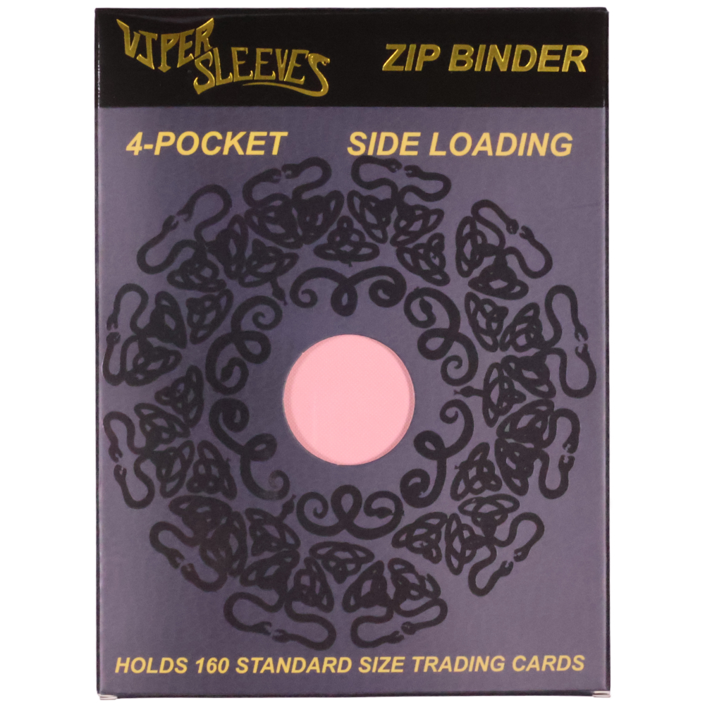 Pink 4 pocket binder retail packaging