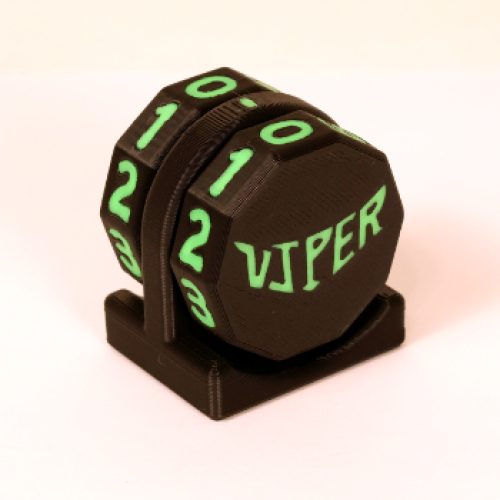 Viper Sleeves Logo Life Counter Black Body with Neon Green Numbers