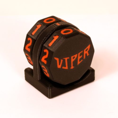Viper Sleeves Logo Life Counter Black Body with Red Numbers