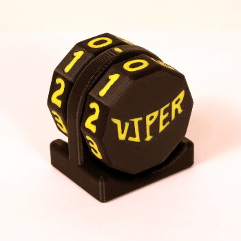 Viper Sleeves Logo Life Counter Black Body with Yellow Numbers