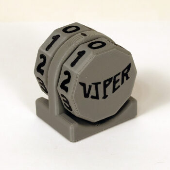 Viper Sleeves Logo Life Counter Gray Body with Black Numbers