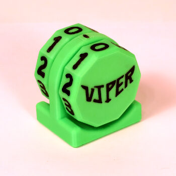 Viper Sleeves Logo Life Counter Neon Green Body with Black Numbers