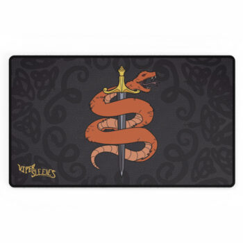 Viper Sleeves TCG Playmat – Orange Snake & Sword Design
