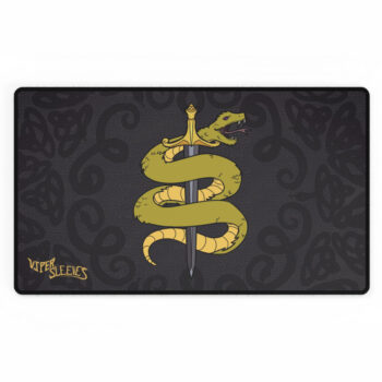 Viper Sleeves TCG Playmat – Yellow Snake & Sword Design