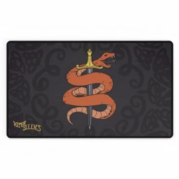 Viper Sleeves TCG Playmat – Orange Snake & Sword Design