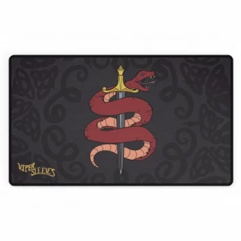 Viper Sleeves TCG Playmat – Red Snake & Sword Design